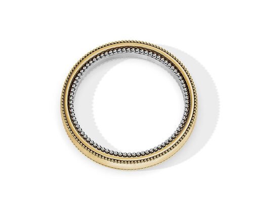 ODM 2 Tone Gold Engagement Rings , 4MM 5MM 6MM Gold Wedding Band Ring OEM