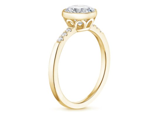 Женщины 10k желтое золото алмаз кольцо, овальные лаборатории алмаз обручальное кольцо OEM ODM