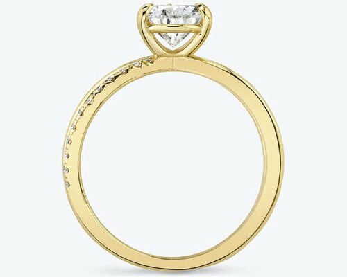 ペアカット9KイエローゴールドリングラボダイヤモンドRD 6×9mm 寸法