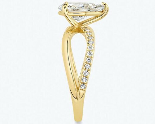 ペアカット9KイエローゴールドリングラボダイヤモンドRD 6×9mm 寸法