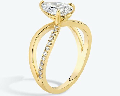 ペアカット9KイエローゴールドリングラボダイヤモンドRD 6×9mm 寸法