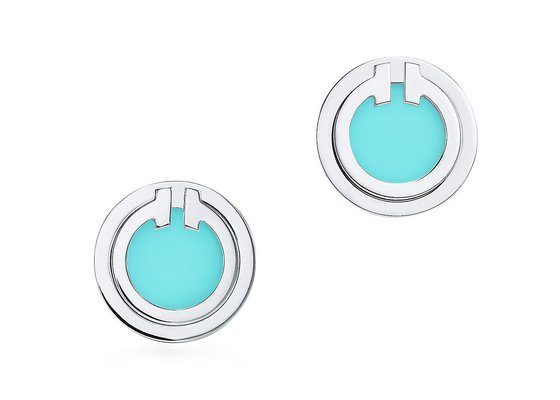 ODM ターコイズ サークル ピアス、Dia 9.65mm 18k ターコイズ ピアス 2.37g 重量