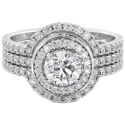 Anéis de noivado de diamante com cravação em pino e peso de 0,90CT