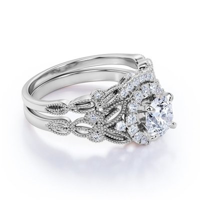 Vintage 2 Carat Diamond Engagement Wedding Rings For Bridal ODM