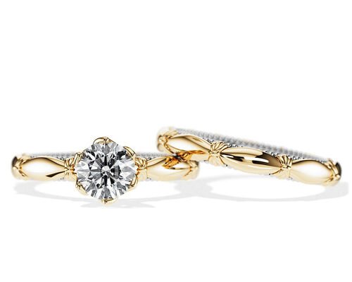 OEM Solitaire Diamond Engagement Wedding Rings Solid 18K Gold Material ODM