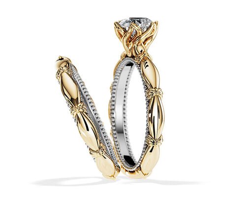 OEM Solitaire Diamond Engagement Wedding Rings Solid 18K Gold Material ODM