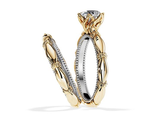 OEM Solitaire Diamond Engagement Wedding Rings Solid 18K Gold Material ODM